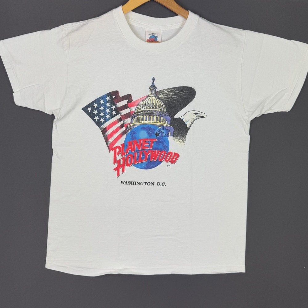 Vintage 90s Planet Hollywood Washington D.C. White House Eagle Flag USA Promo